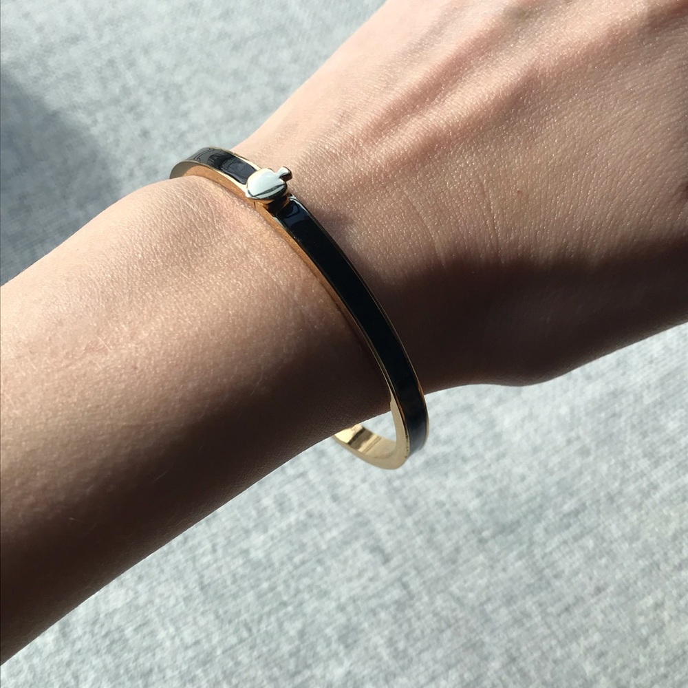 Kate Spade bangle bracelet, black w gold accent